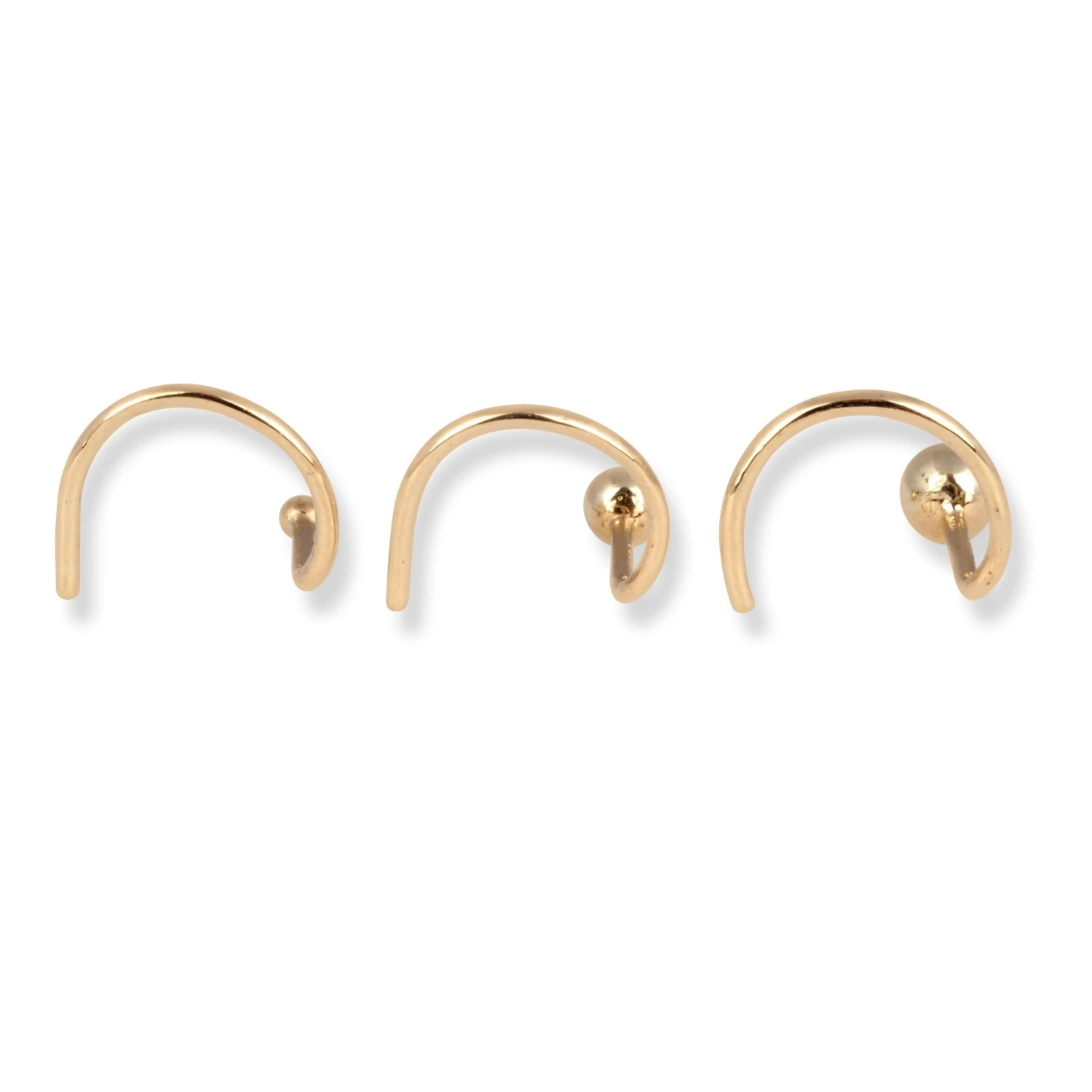 18ct Yellow Gold Wire Back Nose Stud With Plain Gold Ball. 4 18ct Yellow Gold Wire Back Nose Stud With Plain Gold Ball. - Image 4