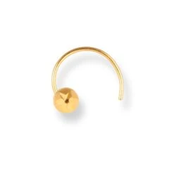 18ct Yellow Gold Wire Coil Back Nose Stud With Diamond Cut Design (2.75mm - 4.25mm). -Shiny Jewelry Hub 18ct yellow gold wire coil back nose stud with diamond cut design 2.75mm 1