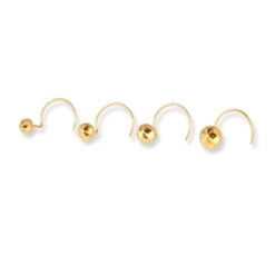 18ct Yellow Gold Wire Coil Back Nose Stud With Diamond Cut Design (2.75mm - 4.25mm). -Shiny Jewelry Hub 18ct yellow gold wire coil back nose stud with diamond cut design 2.75mm 4.25mm 2