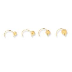 18ct Yellow Gold Wire Coil Back Nose Stud With Diamond Cut Design (2.75mm - 4.25mm). -Shiny Jewelry Hub 18ct yellow gold wire coil back nose stud with diamond cut design 2.75mm 4.25mm 3