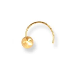 18ct Yellow Gold Wire Coil Back Nose Stud With Diamond Cut Design (2.75mm - 4.25mm). -Shiny Jewelry Hub 18ct yellow gold wire coil back nose stud with diamond cut design 3.25mm 1