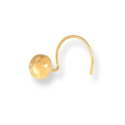 18ct Yellow Gold Wire Coil Back Nose Stud With Diamond Cut Design (2.75mm - 4.25mm). -Shiny Jewelry Hub 18ct yellow gold wire coil back nose stud with diamond cut design 4.25mm 2