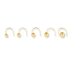 18ct Yellow Gold Wire Coil Back Nose Stud With Plain Gold Ball.