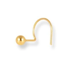 18ct Yellow Gold Wire Coil Back Nose Stud With Plain Gold Ball. -Shiny Jewelry Hub 18ct yellow gold wire coil back nose stud with plain gold ball 2.85mm 2