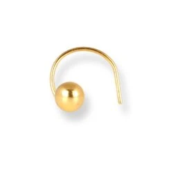 18ct Yellow Gold Wire Coil Back Nose Stud With Plain Gold Ball. -Shiny Jewelry Hub 18ct yellow gold wire coil back nose stud with plain gold ball 3.5mm 1