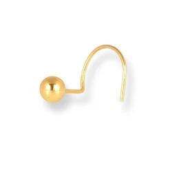 18ct Yellow Gold Wire Coil Back Nose Stud With Plain Gold Ball. -Shiny Jewelry Hub 18ct yellow gold wire coil back nose stud with plain gold ball 3.5mm 2
