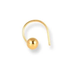 18ct Yellow Gold Wire Coil Back Nose Stud With Plain Gold Ball. -Shiny Jewelry Hub 18ct yellow gold wire coil back nose stud with plain gold ball 3mm