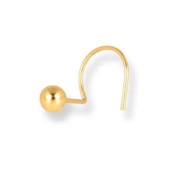 18ct Yellow Gold Wire Coil Back Nose Stud With Plain Gold Ball. -Shiny Jewelry Hub 18ct yellow gold wire coil back nose stud with plain gold ball 3mm 2