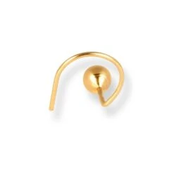 18ct Yellow Gold Wire Coil Back Nose Stud With Plain Gold Ball. -Shiny Jewelry Hub 18ct yellow gold wire coil back nose stud with plain gold ball 3mm 3