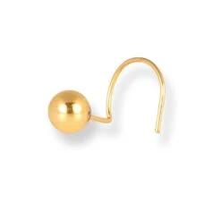18ct Yellow Gold Wire Coil Back Nose Stud With Plain Gold Ball. -Shiny Jewelry Hub 18ct yellow gold wire coil back nose stud with plain gold ball 4.5mm 2