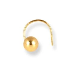 18ct Yellow Gold Wire Coil Back Nose Stud With Plain Gold Ball. -Shiny Jewelry Hub 18ct yellow gold wire coil back nose stud with plain gold ball 4mm