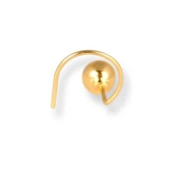 18ct Yellow Gold Wire Coil Back Nose Stud With Plain Gold Ball. -Shiny Jewelry Hub 18ct yellow gold wire coil back nose stud with plain gold ball 4mm 3