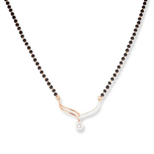 18ct Rose Gold Diamond Mangal Sutra With Hook Clasp MCS4658