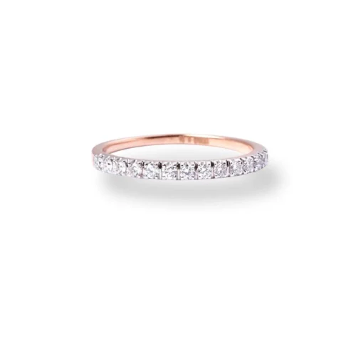 18ct Rose Gold Wedding Band With Diamond - MCS5510
