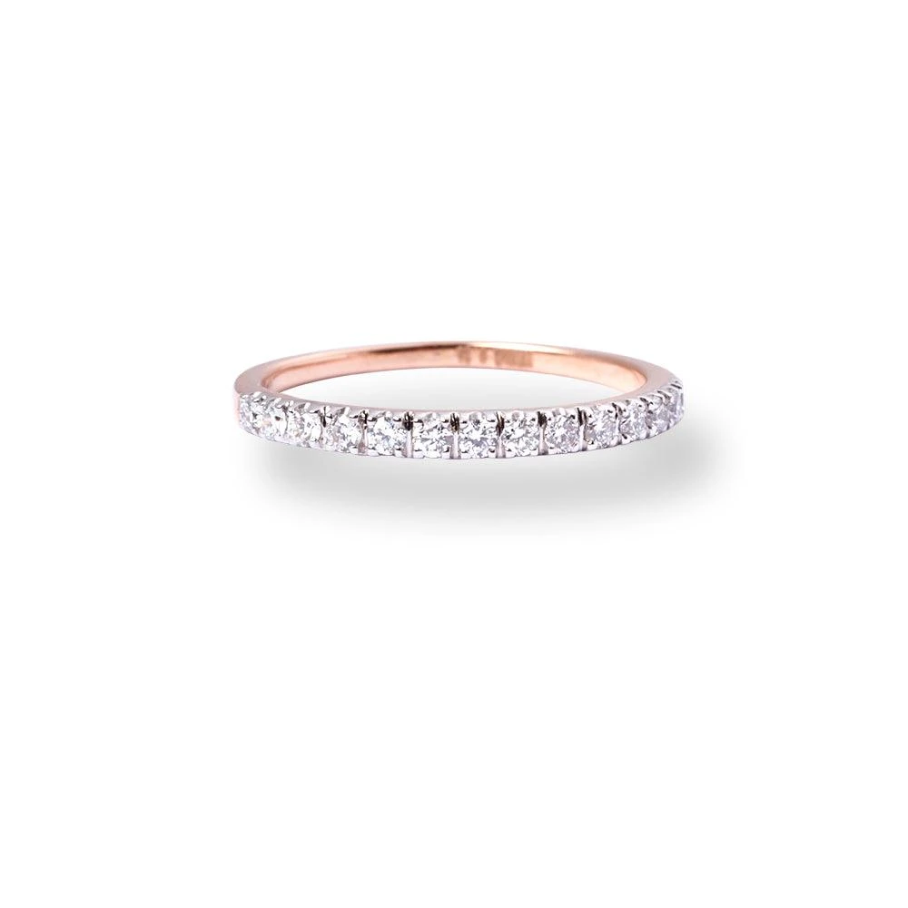 18ct Rose Gold Wedding Band With Diamond - MCS5510 1 18ct Rose Gold Wedding Band With Diamond - MCS5510