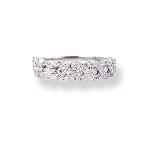 18ct White Gold Diamond Half-Eternity Band LR-6709