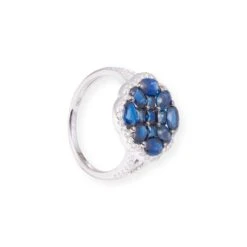 18ct White Gold Diamond & Blue Sapphire Dress Ring LR-7043 7 18ct White Gold Diamond & Blue Sapphire Dress Ring LR-7043 -Shiny Jewelry Hub 18ctWhiteGoldDiamond BlueSapphireDressRingLR 7043 4