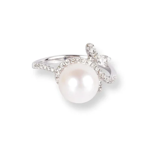 18ct White Gold Diamond & Cultured Pearl Ring LR-6653 -Shiny Jewelry Hub 18ctWhiteGoldDiamond CulturedPearlRingLR 6653 2