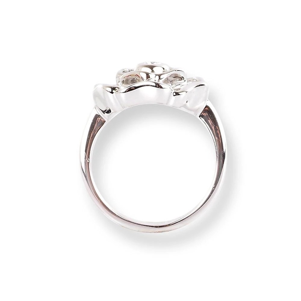 18ct White Gold Diamonds Ring With Flower Design LR-6663 2 18ct White Gold Diamonds Ring With Flower Design LR-6663 - Image 2