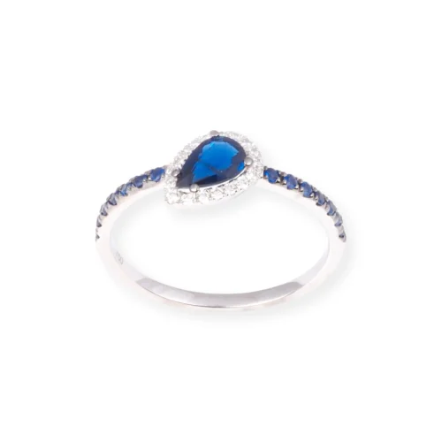 18ct White Gold And Blue Sapphire Ring LR-7039 -Shiny Jewelry Hub 18ctWhiteGoldandBlueSapphireRingLR 7039 2 scaled