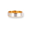 18ct White & Yellow Gold Wedding Band With Brush Finish & Polished Grooved Edges LR-6658