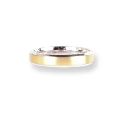 18ct White & Yellow Gold Wedding Band With Brushed Finish Bevelled Edge Flat Court LR-6659 -Shiny Jewelry Hub 18ctWhite YellowGoldWeddingBandWithBrushedFinishBevelledEdgeFlatCourtLR 6659 2