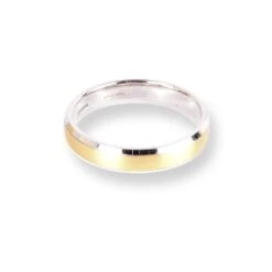 18ct White & Yellow Gold Wedding Band With Brushed Finish Bevelled Edge Flat Court LR-6659 -Shiny Jewelry Hub 18ctWhite YellowGoldWeddingBandWithBrushedFinishBevelledEdgeFlatCourtLR 6659 3
