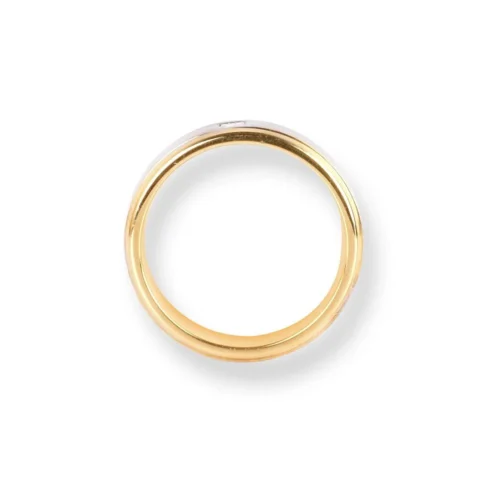 18ct White & Yellow Gold Wedding Band With Satin Finish & Polished Grooved Edges LR-6657 7 18ct White & Yellow Gold Wedding Band With Satin Finish & Polished Grooved Edges LR-6657 -Shiny Jewelry Hub 18ctWhite YellowGoldWeddingBandWithSatinFinish PolishedGroovedEdgesLR 6657 4