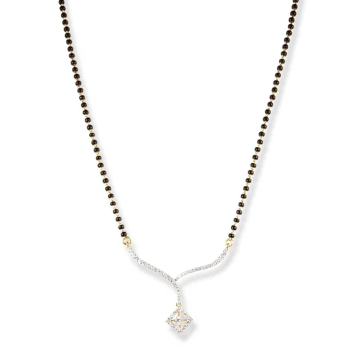 18ct Yellow Gold Diamond Mangal Sutra With Hook Clasp
