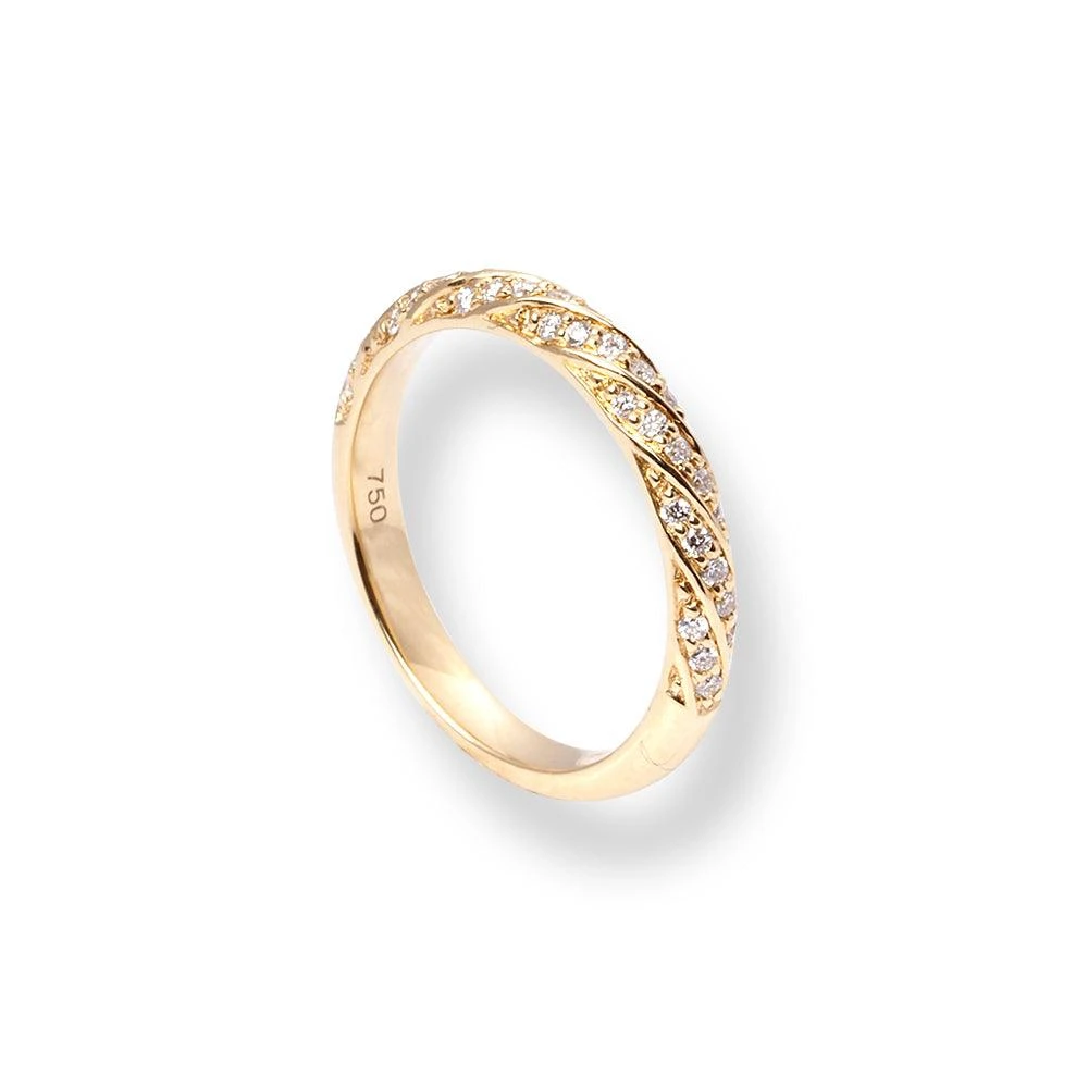 18ct Yellow Gold Diamond Twist Design Half-Eternity Band LR-6711 4 18ct Yellow Gold Diamond Twist Design Half-Eternity Band LR-6711 - Image 4