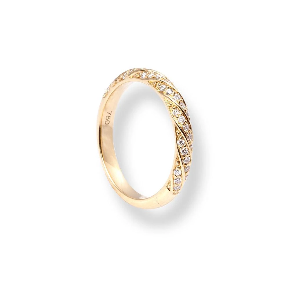 18ct Yellow Gold Diamond Twist Design Half-Eternity Band LR-6711 5 18ct Yellow Gold Diamond Twist Design Half-Eternity Band LR-6711 - Image 5