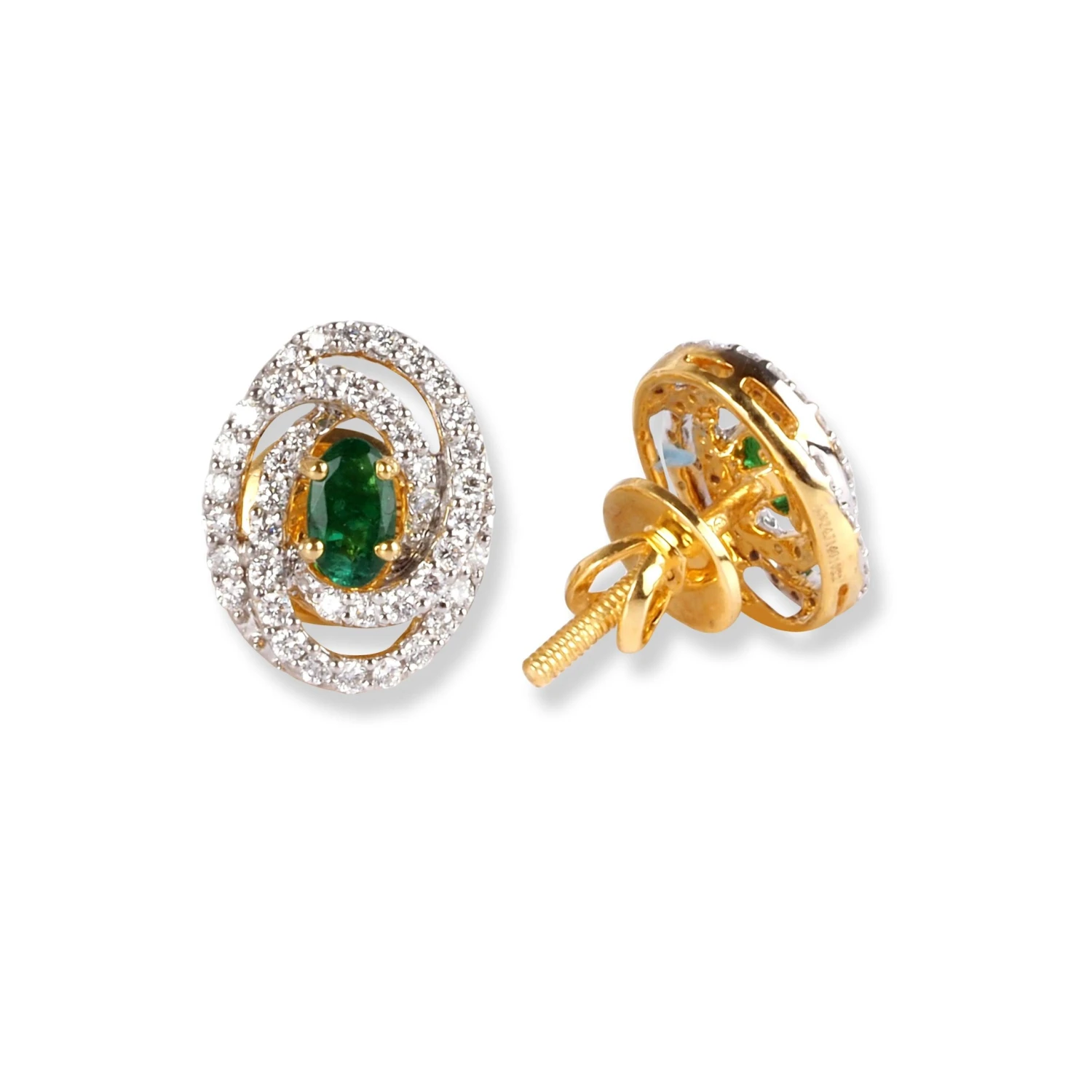 18ct Yellow Gold Diamond & Emerald Set (Pendant + Chain + Earrings) MCS6245/46 5 18ct Yellow Gold Diamond & Emerald Set (Pendant + Chain + Earrings) MCS6245/46 - Image 5