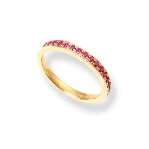 18ct Yellow Gold Ruby Half-Eternity Band LR-6694 7 18ct Yellow Gold Ruby Half-Eternity Band LR-6694 -Shiny Jewelry Hub 18ctYellowGoldRubyHalf EternityBandLR 6694 2