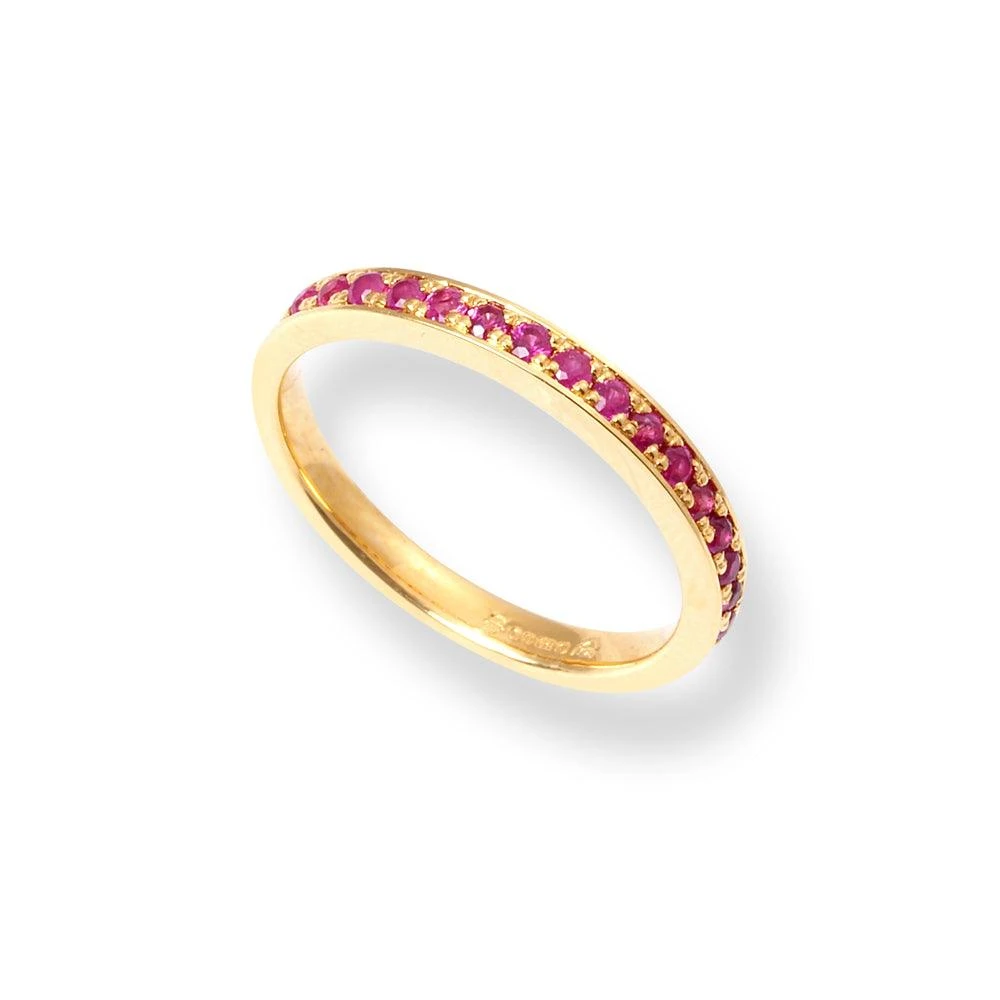 18ct Yellow Gold Ruby Half-Eternity Band LR-6694 3 18ct Yellow Gold Ruby Half-Eternity Band LR-6694 - Image 3
