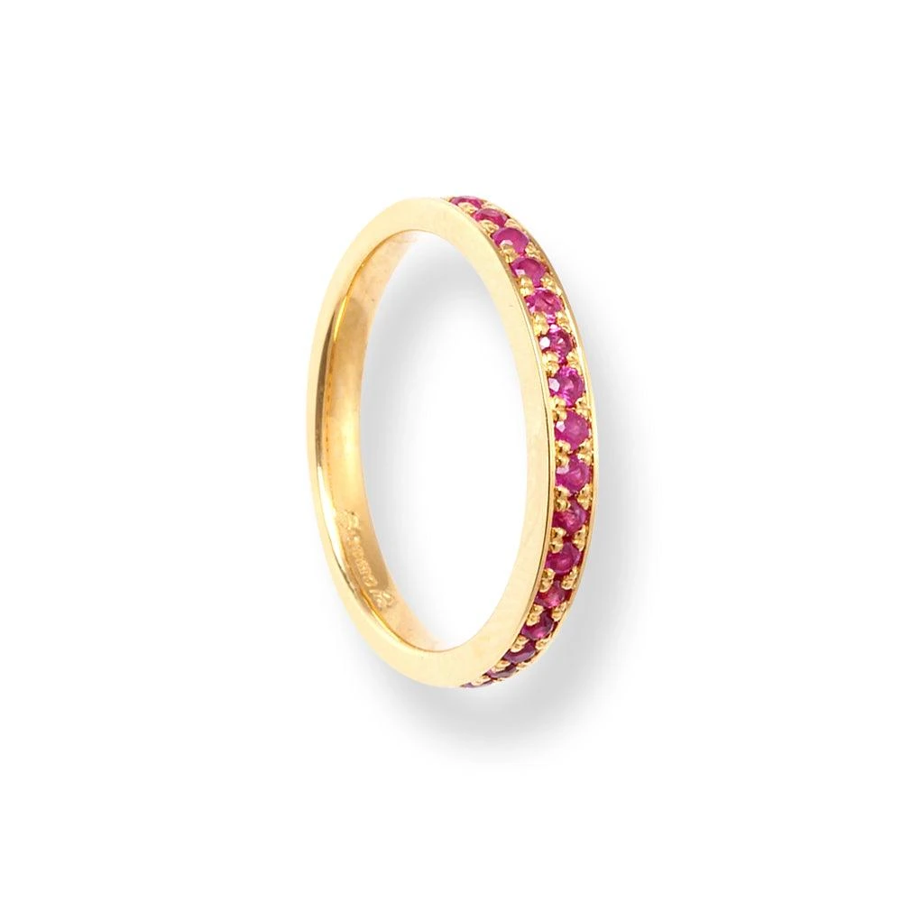 18ct Yellow Gold Ruby Half-Eternity Band LR-6694 4 18ct Yellow Gold Ruby Half-Eternity Band LR-6694 - Image 4