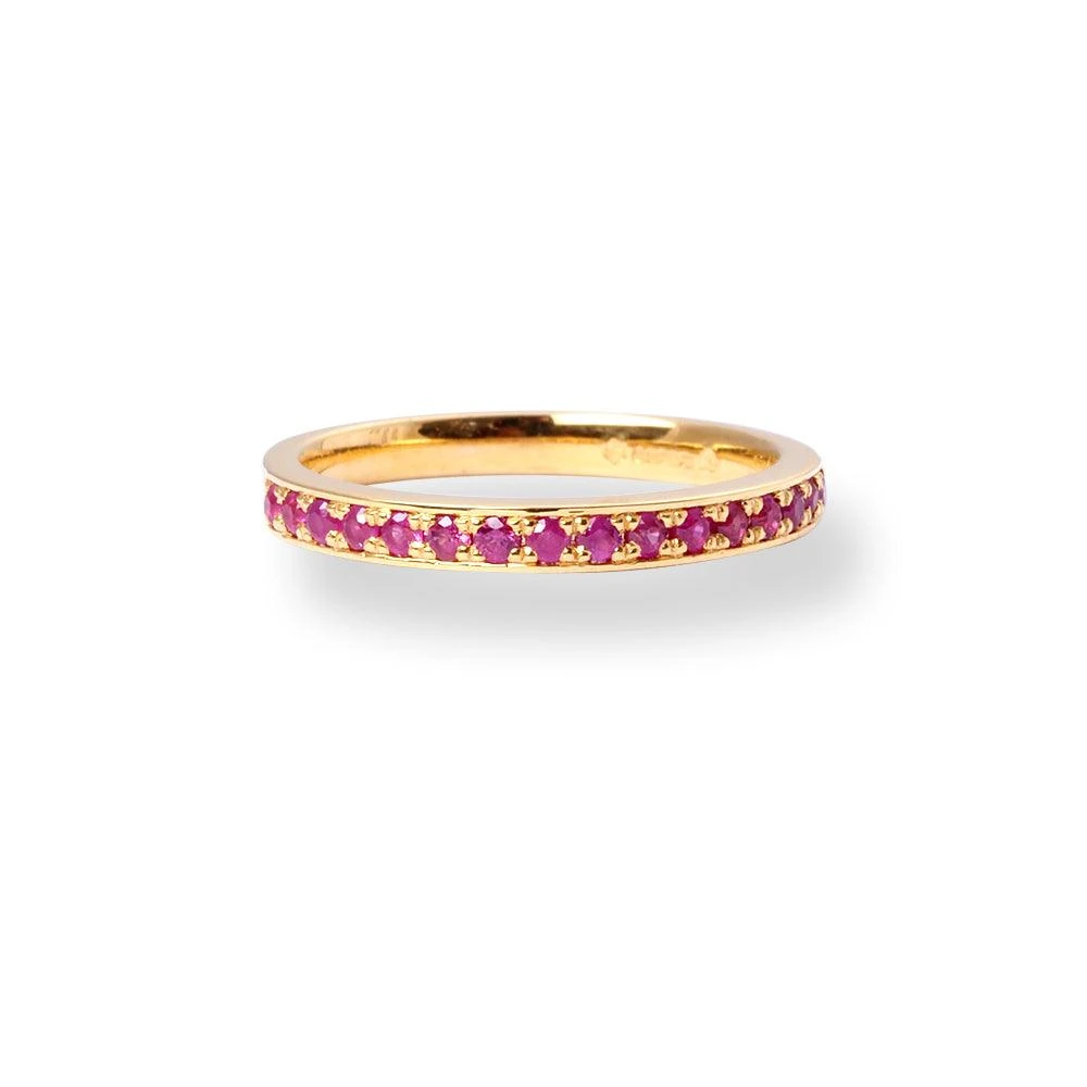 18ct Yellow Gold Ruby Half-Eternity Band LR-6694 1 18ct Yellow Gold Ruby Half-Eternity Band LR-6694
