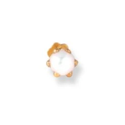 18ct Yellow Gold Screw Back Nose Stud With Cultured Pearl. -Shiny Jewelry Hub 18ctYellowGoldScrewBackNoseStudwithCulturedPearl 3mm 4mm NS 2530 B 1