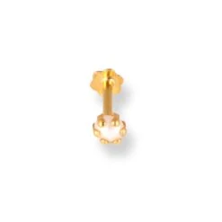 18ct Yellow Gold Screw Back Nose Stud With Cultured Pearl. -Shiny Jewelry Hub 18ctYellowGoldScrewBackNoseStudwithCulturedPearl 3mm 4mm NS 2530 a 2
