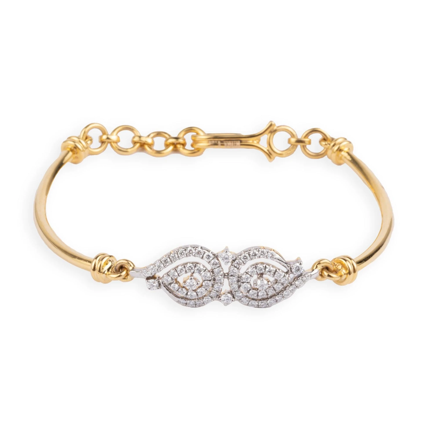 18ct Gold Diamond Adjustable Children's Bangle Bracelet - Enchanting Kids’ Diamond Bracelet
