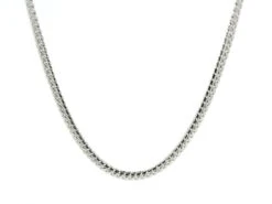 18ct White Gold Cuban Chain With Lobster Clasp | Elegant & Durable Necklace | 18 Inches