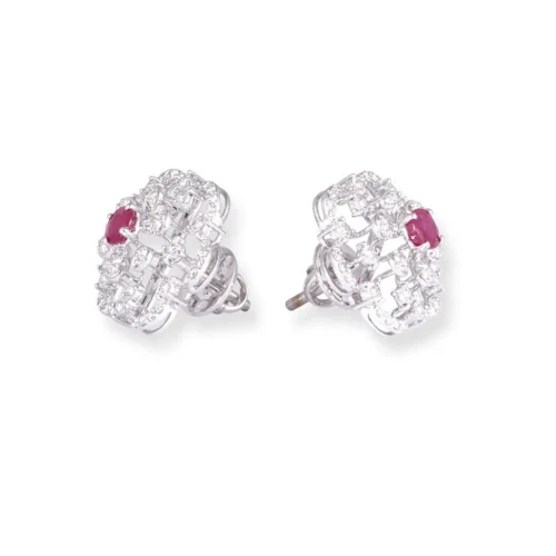 18ct White Gold Pendant & Earrings Set With Ruby And Diamond Floral Design – Luxury Women’s Jewellery 7 18ct White Gold Pendant & Earrings Set With Ruby And Diamond Floral Design – Luxury Women’s Jewellery -Shiny Jewelry Hub 18ct White Gold Pendant Earrings Set with Ruby and Diamond Floral Design Luxury Women s Jewellery 4