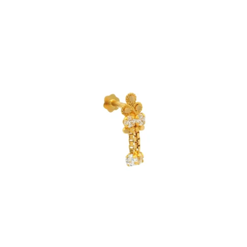 18ct Yellow Gold Screw Back Drop Nose Stud | Cubic Zirconia Sparkle & Secure Fit -Shiny Jewelry Hub 18ct Yellow Gold Screw Back Drop Nose Stud set with Cubic Zirconias 10 2544817c c699 49e8 8277 2eba2598638a