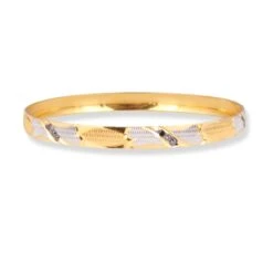 22ct Gold Bangle With Black & White Rhodium Plate Finish - Unique Gift Bangles