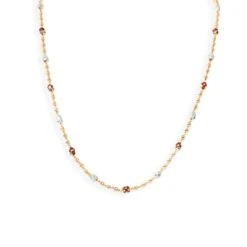 22ct Gold Beaded Necklace With Enamel Design And Hook Clasp - Artistic Enamel Gold Jewellery