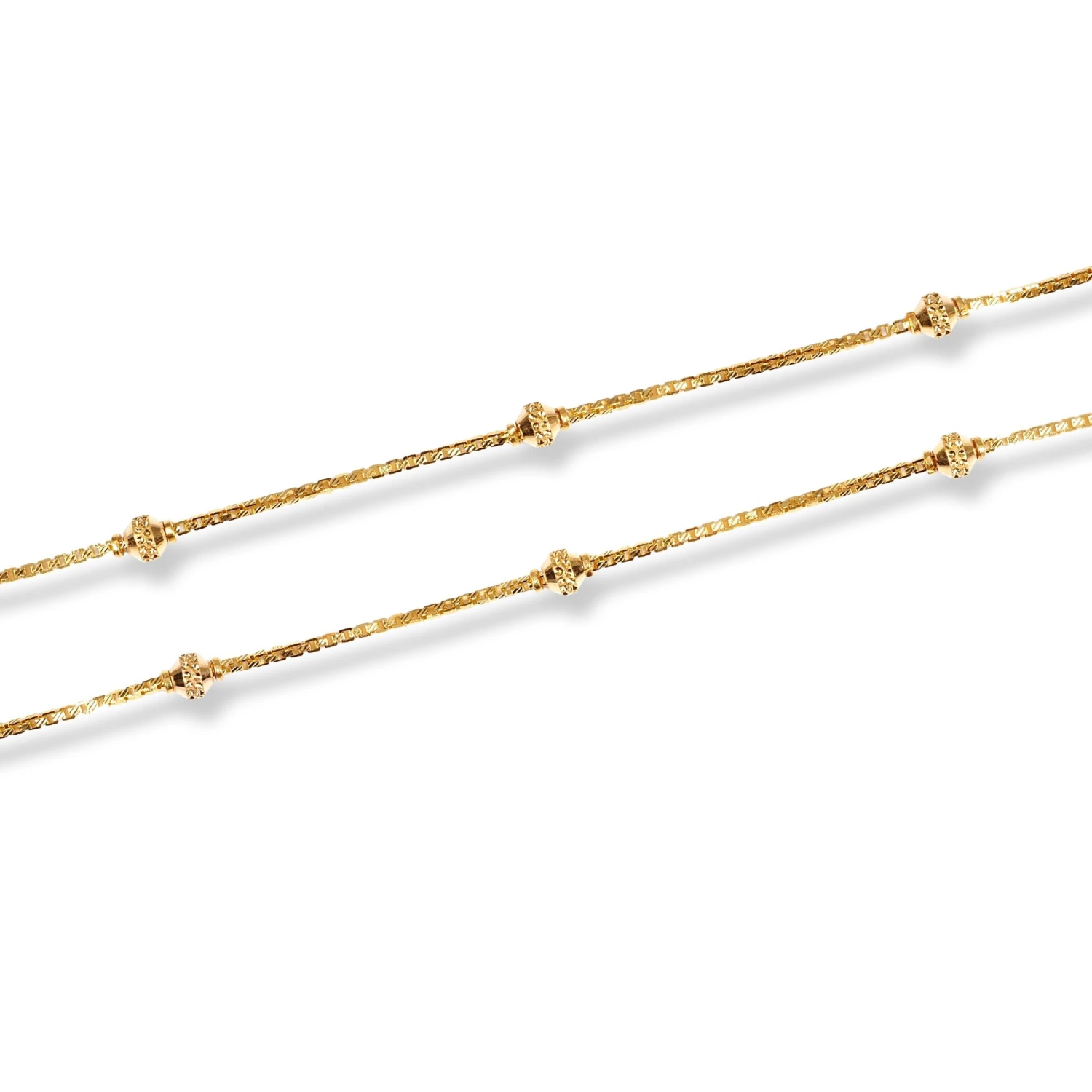 22ct Gold Box Chain With Diamond Cut Beads And Hook Clasp - Timeless Elegance 3 22ct Gold Box Chain With Diamond Cut Beads And Hook Clasp - Timeless Elegance - Image 3