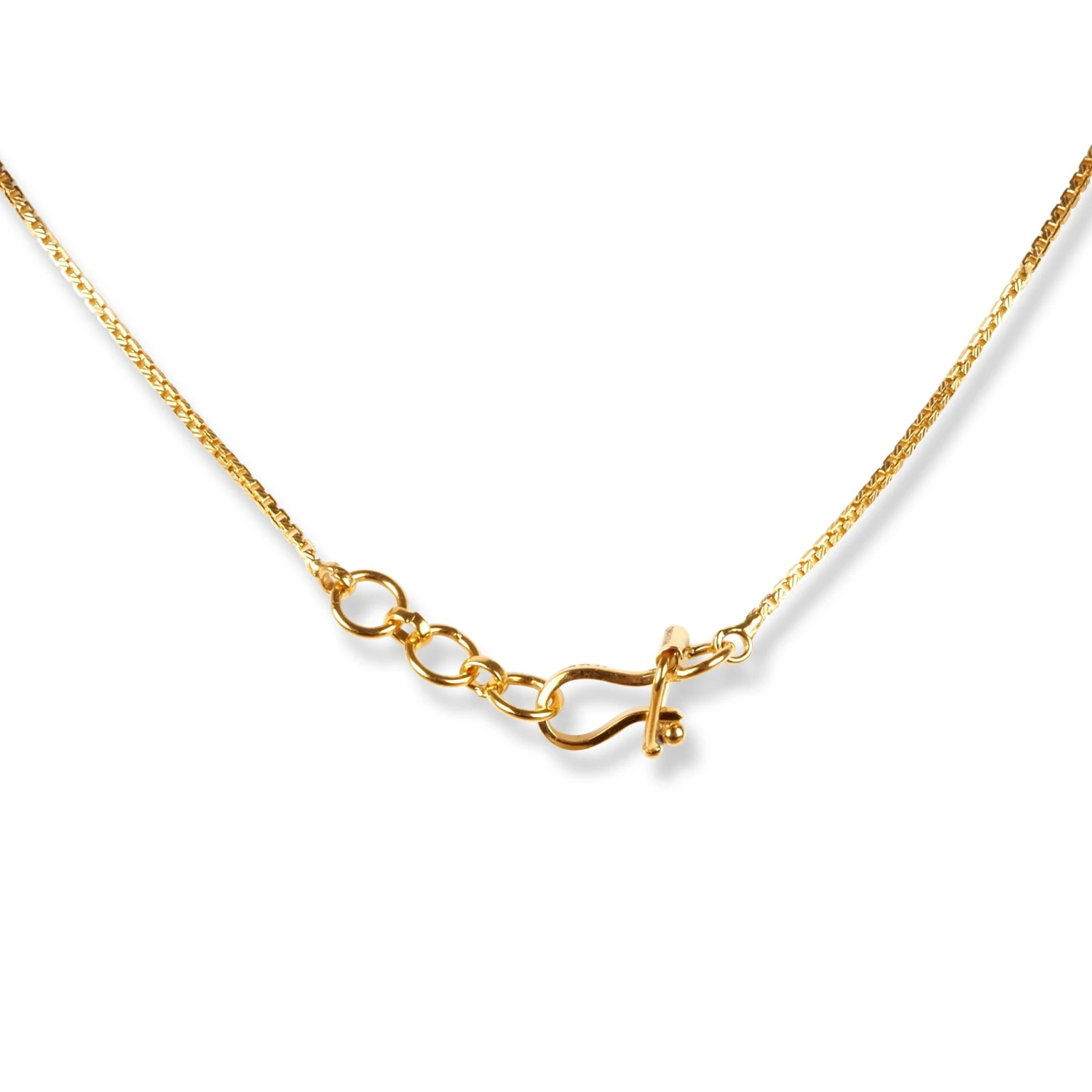 22ct Gold Box Chain With Diamond Cut Beads And Hook Clasp - Timeless Elegance 4 22ct Gold Box Chain With Diamond Cut Beads And Hook Clasp - Timeless Elegance - Image 4