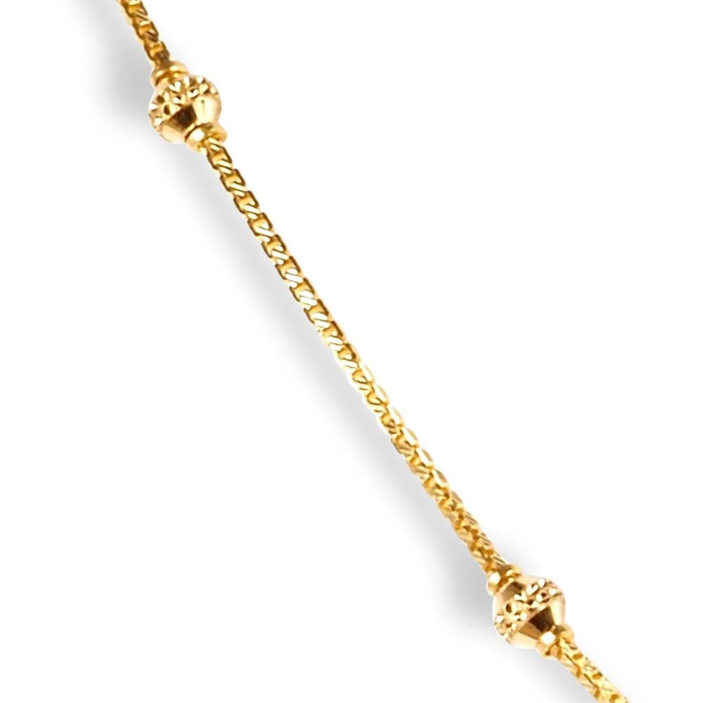 22ct Gold Box Chain With Diamond Cut Beads And Hook Clasp - Timeless Elegance 5 22ct Gold Box Chain With Diamond Cut Beads And Hook Clasp - Timeless Elegance - Image 5