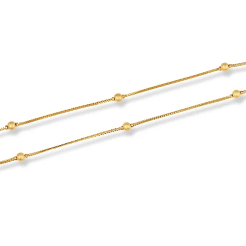 22ct Gold Box Chain With Sandblasted Beads And Lobster Clasp - Luxurious Gold Chain With Beads 9 22ct Gold Box Chain With Sandblasted Beads And Lobster Clasp - Luxurious Gold Chain With Beads -Shiny Jewelry Hub 22ct gold box chain with sandblasted beads and lobster clasp 2 scaled