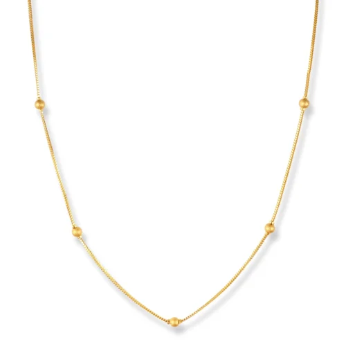 22ct Gold Box Chain With Sandblasted Beads And Lobster Clasp - Luxurious Gold Chain With Beads 8 22ct Gold Box Chain With Sandblasted Beads And Lobster Clasp - Luxurious Gold Chain With Beads -Shiny Jewelry Hub 22ct gold box chain with sandblasted beads and lobster clasp 5 scaled