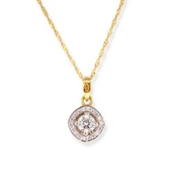 22ct Gold Chain, Pendant And Earrings Set With Cubic Zirconia Stones 11 22ct Gold Chain, Pendant And Earrings Set With Cubic Zirconia Stones -Shiny Jewelry Hub 22ct gold chain pendant and earrings set C 2821 16 P 8636 E 8636 5